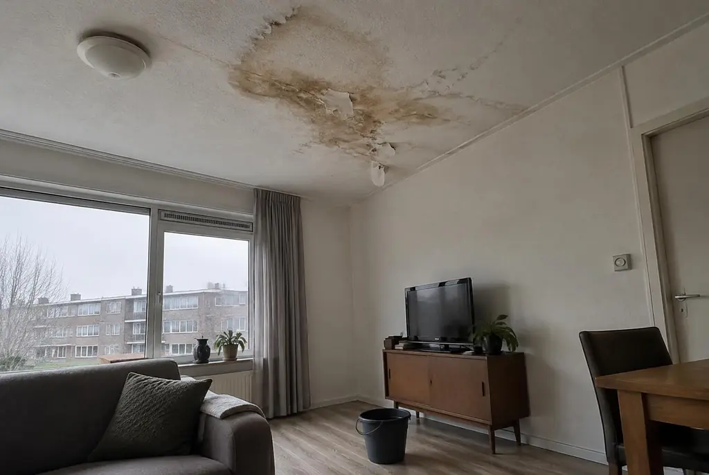 Lekdetectie Eemnes – vochtplek op het plafond onder een badkamer
